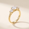 Trilogie Three-Stone Moissanite Engagement Ring in 14K Gold Filled