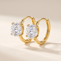 Véga Moissanite Solitaire Huggies, 14K Gold Filled