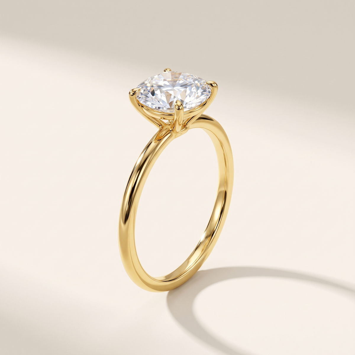 Véga Moissanite Solitaire Ring, 14K Gold Filled