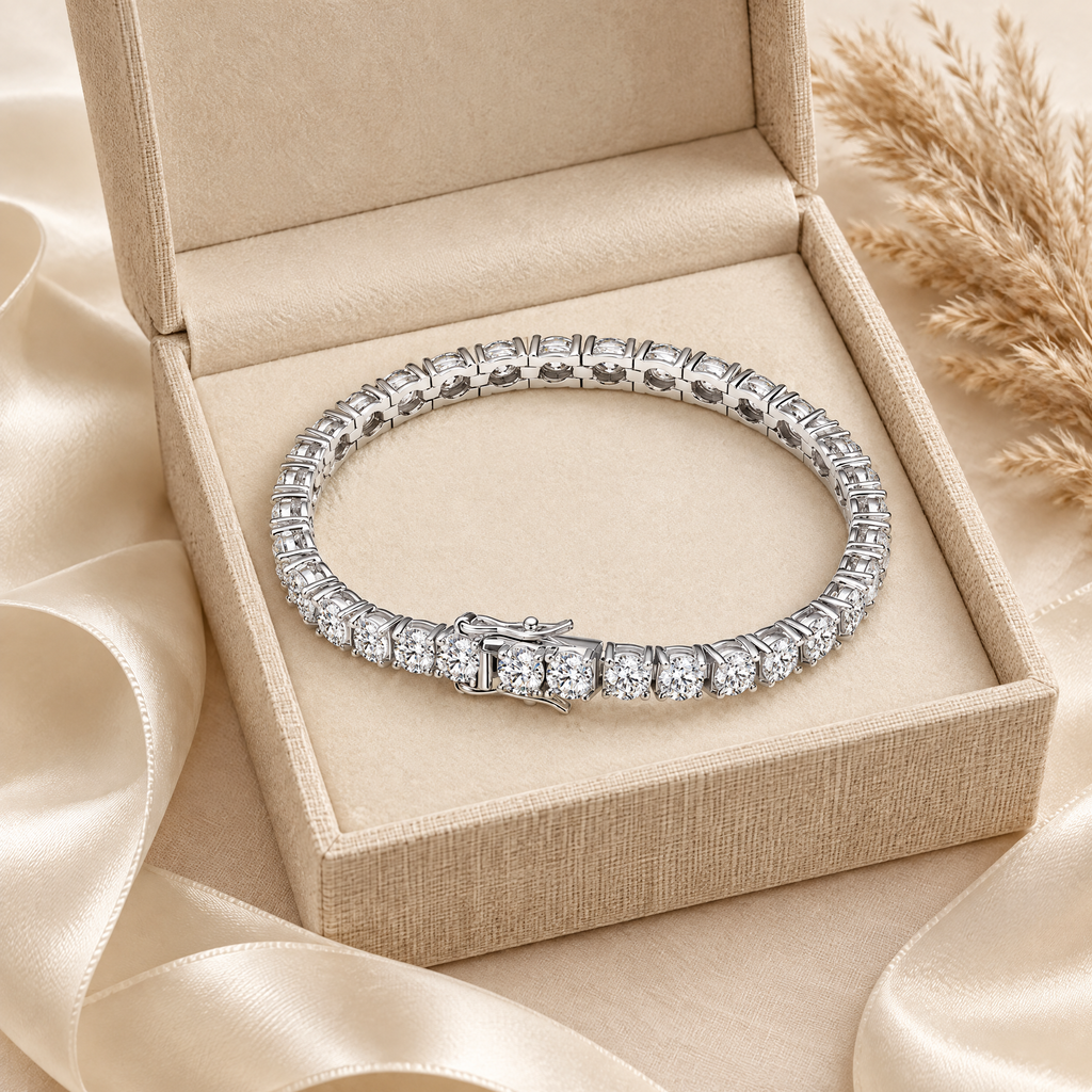 Victoire Statement Moissanite Tennis Bracelet, presented in a box