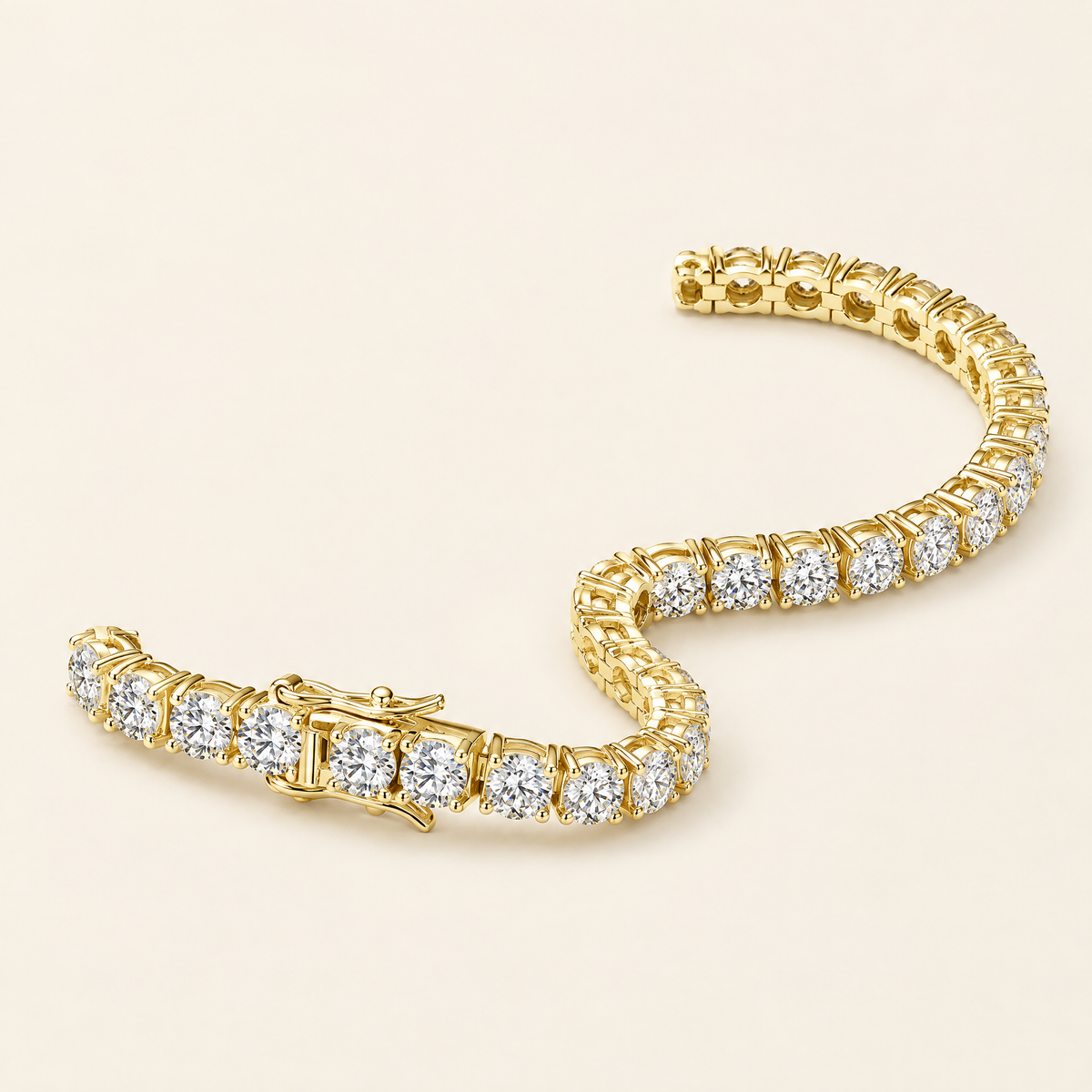 Victoire Statement Moissanite Tennis Bracelet in Yellow Gold