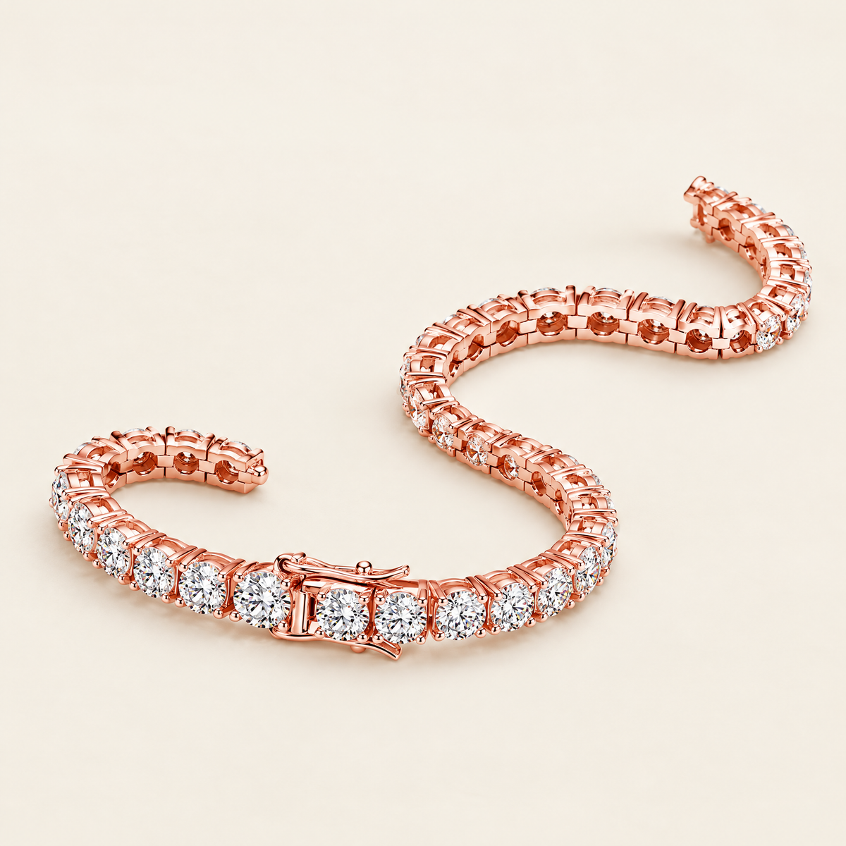 Victoire Statement Moissanite Tennis Bracelet in Rose Gold