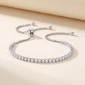 Zoé Moissanite Slider Tennis Bracelet in White Gold