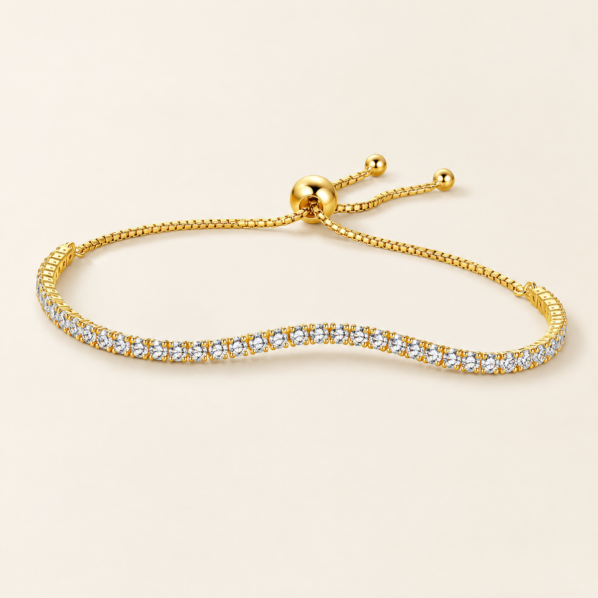 Zoé Moissanite Slider Tennis Bracelet in Yellow Gold