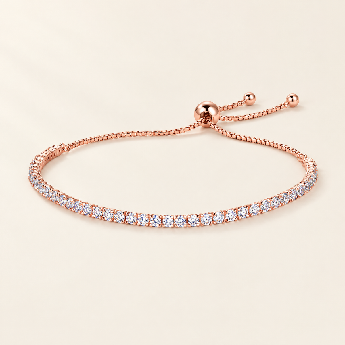 Zoé Moissanite Slider Tennis Bracelet in Rose Gold